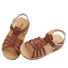 Summer Shoes for Girls, Classic Design Braided Upper Flat Dress Sandals, Round Open Toe Comfortable Non-slip Rubber Sole with Easy-on-and-off Hook