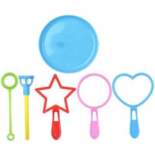 CIYODO Bubble Wands 6 Pack, Kids Plastic Safe Outdoor Bubble Blowing Toys, Colorful Party Toys for Boys Girls