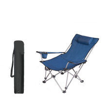 Fishing Chair Outdoor Folding Chair Adjustable Recliner With Removable Footrest Camping Fishing Picnic Patio Navy