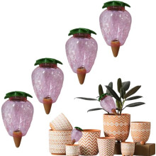(4 Stück rot) 2025 Automatic Plant Watering Globes 8-Pack 500ml Transparent Drip Irrigation System for Indoor Balcony Garden Vacation & Daily Use