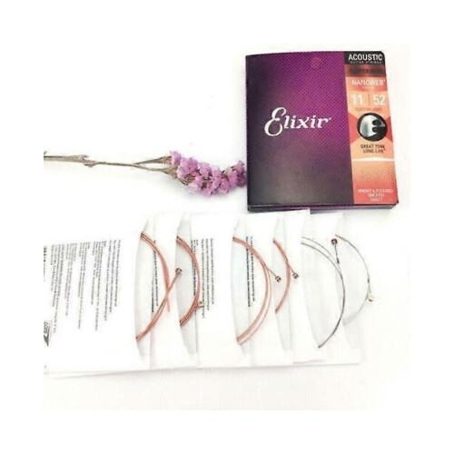 Elixir Acoustic Guitar Strings Nanoweb Phosphor Bronze Light 16027 2