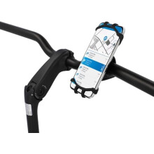Bike Phone Holder Silicone 360 All-Side Protection for Bicycle Motorcycle Easy Mount Black 1-Pack