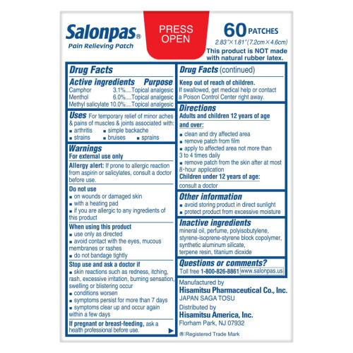 Salonpas, Patch Antidouleur, 60 Patchs 2