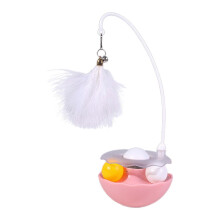 (Pink) Tumblers Wand Cats Toy with Detachable Wand Feathered Toy Cats Exercise Indoor Toy Felines Toy Teaser Toy Cats Stick Toy  Yellow