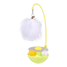 (Yellow) Tumblers Wand Cats Toy with Detachable Wand Feathered Toy Cats Exercise Indoor Toy Felines Toy Teaser Toy Cats Stick Toy  Yellow