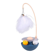 (Blue) Tumblers Wand Cats Toy with Detachable Wand Feathered Toy Cats Exercise Indoor Toy Felines Toy Teaser Toy Cats Stick Toy  Yellow