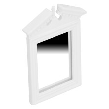 1:12 Puppenhaus Schminkspiegel, Weißbirke, 10x6cm Miniaturbadewanne