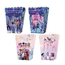(popcorn-12pcs) Demon Hunter Birthday Party Supplies Set: porslin, banderoll, trtplgg och ballonger fr barnzz33