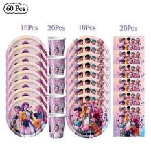 (BPPZ-60Pcs) Demon Hunter Birthday Party Supplies Set: porslin, banderoll, trtplgg och ballonger fr barnzz33