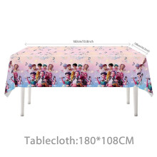 (tablecloth-1pcs) Demon Hunter Birthday Party Supplies Set: porslin, banderoll, trtplgg och ballonger fr barnzz33