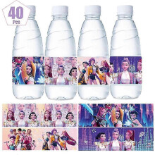 (Stickers-40pcs) Demon Hunter Birthday Party Supplies Set: porslin, banderoll, trtplgg och ballonger fr barnzz33
