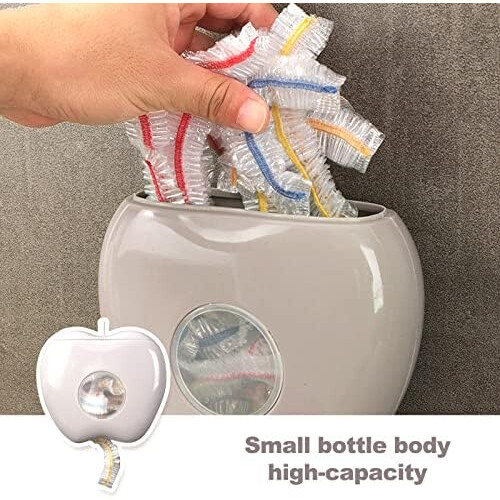 Eowppue Plastic Wrap Dispenser Box with 300 Sheets Plastic Wrap, Elastic Band Kitchen Food Wrap Organizer Storage Container 2