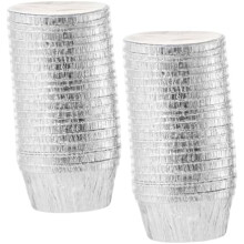 Jojofuny 40 Pieces Aluminum Foil Baking Cups, Reusable Muffin Liners for Cupcakes, Egg Tarts, Desserts, Kitchen Baking Utensils
