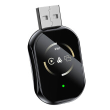 (Android) Plug Play Carplays Androids Auto Dongle BT Auto Connect Car Dongle for Family Travel Essential