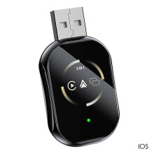(IOS) Plug Play Carplays Androids Auto Dongle BT Auto Connect Car Dongle for Family Travel Essential