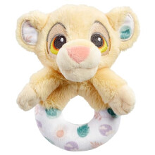 Rainbow Designs Official Disney The Lion King Simba Baby Rattle - Soft Plush Teething Toy for Newborns 0-6 Months, Gentle Sensory Infant Toy