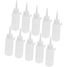 ULDIGI 10 Pack LDPE Squeeze Bottles with Fine Tip Applicator, Flexible Plastic Bottles with Secure Cap for Glue Paint Nail Art and Precise Dispensing