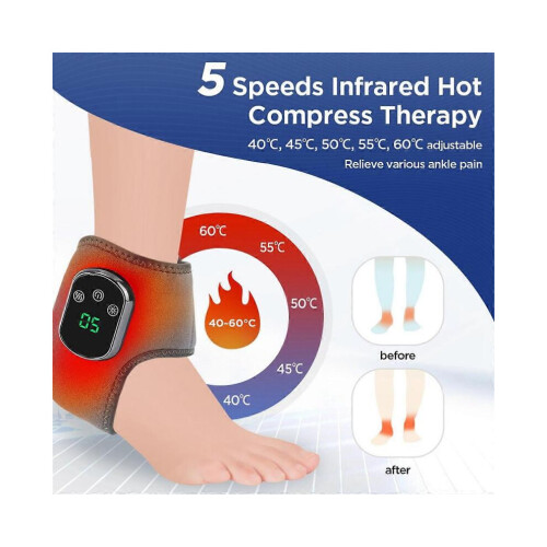 Electric Foot Ankle Massager with Heat & Heating Pad Ankle Wrap 1