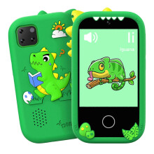 (Green) Kids Learning Toy Phone, Multifunctional Kids Smart Phone with Touchscreen HD Dual Camera Cell, Preschool Learning Education Toy