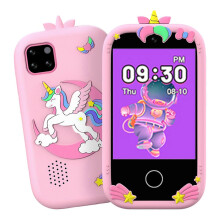 (Pink) Kids Smart Phone, HD Dual Camera Touchscreen Cell Phone for Kids, Preschool Learning Education Toy Play Phone for Christmas Birthday Gifts