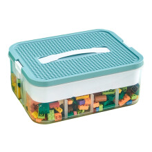 (One Layer, Green) Clear Multi-Grids Puzzle Organiser with Game Lids Plastic Stackable Organising Case for Kids Boys Girl