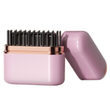 (Pink) Mini Hair Straightener, Cordless Rechargeable Portable Hair Straightener, Temperature Control, Rapid Heating, Anti-Scalding Shell.