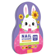 (A) Kids Nail Stickers,Self-Adhesive Cute Girl Animal Fairy Princess Nail Decoration, Children's Fashion Patch Set, Fun Tattoo Art Iron Box