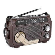 (Dark Brown) RadiVive Solar-Powered Radio, Solar Hand Crank Emergency Radio, Portable Hands