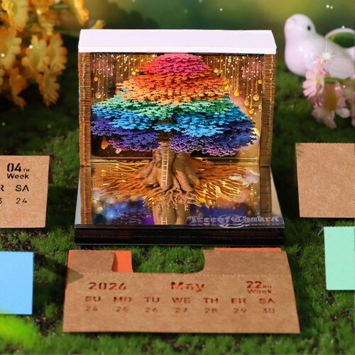 3D Memo Pad Calendar Block with Tear-Away Memo Notes for Desktop Decor 2