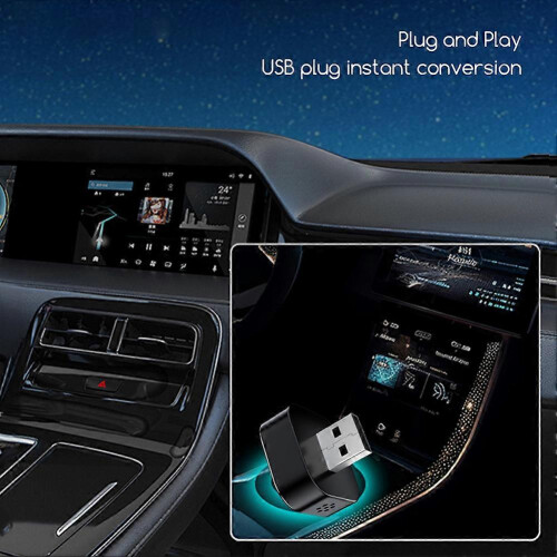 (For IOS Silver) 3-in-1 CarPlay Wireless Adapter für iPhone/Android, Wireless CarPlay + Mirror Link + Plug & Play 2