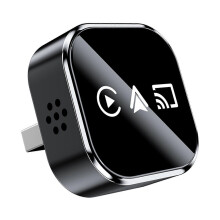(For IOS Black) 3-in-1 CarPlay Wireless Adapter für iPhone/Android, Wireless CarPlay + Mirror Link + Plug & Play