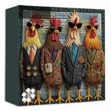 Runway Roosters Jigsaw Puzzle 1000 Pieces for Adults, Funny Challenging Chicken Jigsaw Puzzle, Unique Gift for Puzzles Enthusiasts & Art Lovers