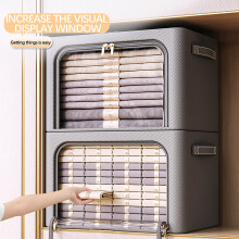 (Gray) Home Textile Folding Basket Wardrobe Clothing Organizer