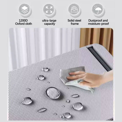 (Gray) Home Textile Folding Basket Wardrobe Clothing Organizer 2