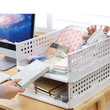 (B) Wardrobe Storage Rack Foldable Disassembly Stacking Finishing Storage Box Plastic Thickened Partition Drawer Type Push-pull Frame