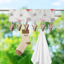 (C) Solid Color Portable Fabric Clothes Hanger For Business Trips Foldable Clothes Drying Clip For Wardrobe Socks Hats Storage Clothes Clip