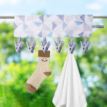 (A) Solid Color Portable Fabric Clothes Hanger For Business Trips Foldable Clothes Drying Clip For Wardrobe Socks Hats Storage Clothes Clip