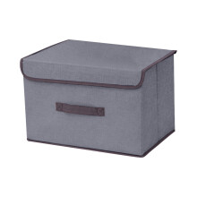 (Gray) Cotton And Linen Cloth Covered Storage Box Clothing And Debris Storage Artifacts Household Daily Collapsible Washing Box