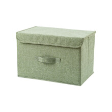 (Green) Cotton And Linen Cloth Covered Storage Box Clothing And Debris Storage Artifacts Household Daily Collapsible Washing Box