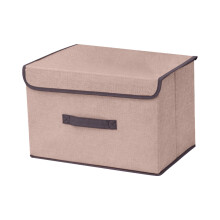 (YEL) Cotton And Linen Cloth Covered Storage Box Clothing And Debris Storage Artifacts Household Daily Collapsible Washing Box