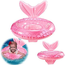 (Rosa) Vibbang Baby Swim Ring Inflatable Infant Swimming Float with Seat, Waist Float Ring for Baby Swimming Training, Ages 6-36 Months Toddler