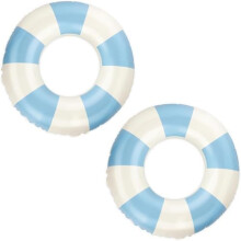 (blau-70) 2 Pack Inflatable Swim Rings, Air Mattress Pool Float for Kids Teens, Summer Swimming Party Lounger