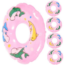 Abaodam 5-Piece Inflatable Pool Toy Set, Round Swim Ring Floaties, Swimming Arm Bands, Mini Plastic Pool Rings for Kids Water Play