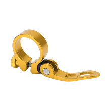 Leichte Fahrrad-Sattelklemmschelle 31,8 mm Gold Schnellverschluss Mountain Straße