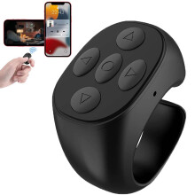 Rechargeable Camera Remote, Compact and Portable Wearable Ring with Wireless Control, Video Scrolling Ring for Page Turner Applications, Ergonomic