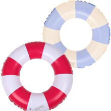 (blau+Rot) Inflatable Swimming Ring for Adults, Pool Float Air Mattress, Large Inflatable Pool Lounger, Summer Pool Party Float Tube