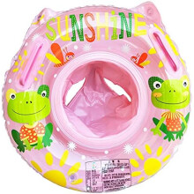 (Pink Frog) XQMMGO Baby Swimming Ring Float with Seat, Inflatable Pool Bathing Accessories for Infants Toddlers Aged 6-36 Months