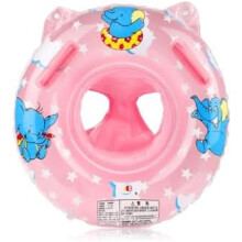 (Pink Elephant) XQMMGO Baby Swimming Ring Float with Seat, Inflatable Pool Bathing Accessories for Infants Toddlers Aged 6-36 Months