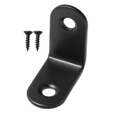 (1pc 30mm, Black) 90 Degree L-Shape Bracket Corner Brace Set, Stainless Steel Corner Brackets for Shelves Wood Furniture Cabinet Table Drawer