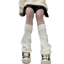 (White) Leg Warmers for Women Girls Lolitas Leg Warmer Knitted Long Socks Gothic Harajuku Leg Cover Middle Tube Stockings Gift  White